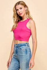 RK48545 ROUND NECK RIB TANK TOP