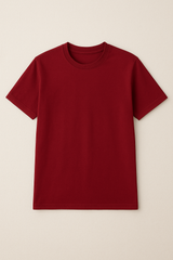 Red t-shirt on a beige background