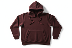 Maroon dark colour hoodie mockup with strings