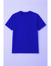Blue t-shirt on a light purple background