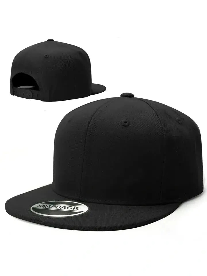 Flat Baseball Cap Plain Blank Snapback Adjustable Hat