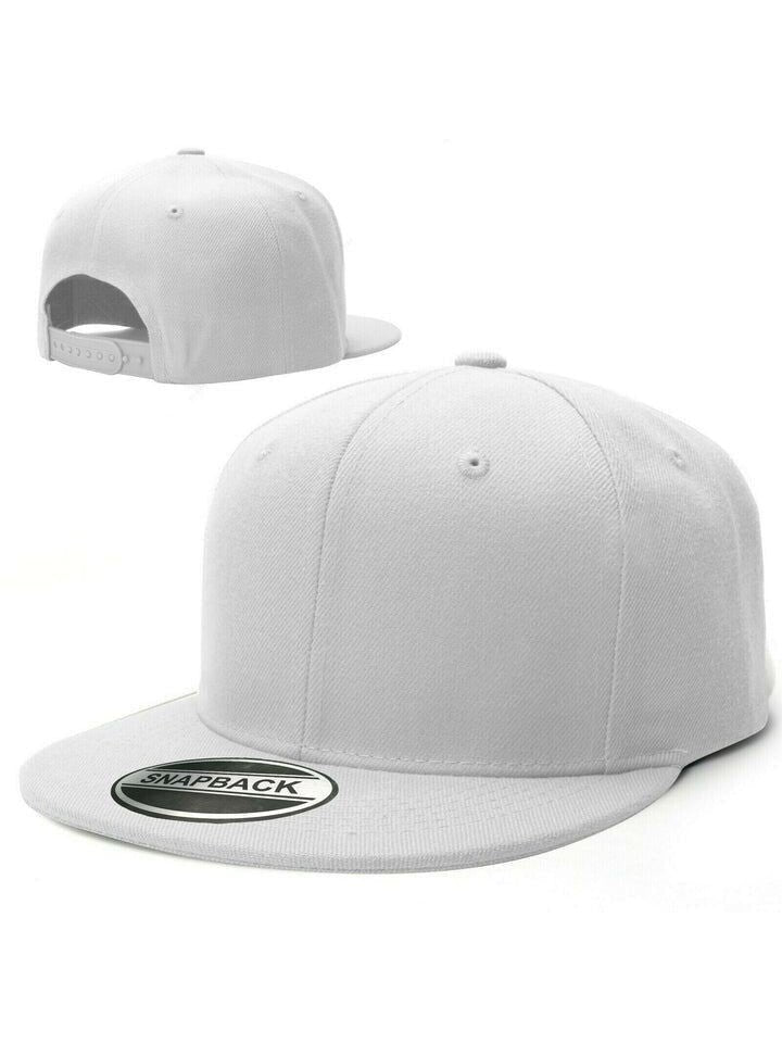 Flat Baseball Cap Plain Blank Snapback Adjustable Hat