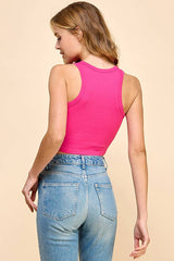 RK48545 ROUND NECK RIB TANK TOP