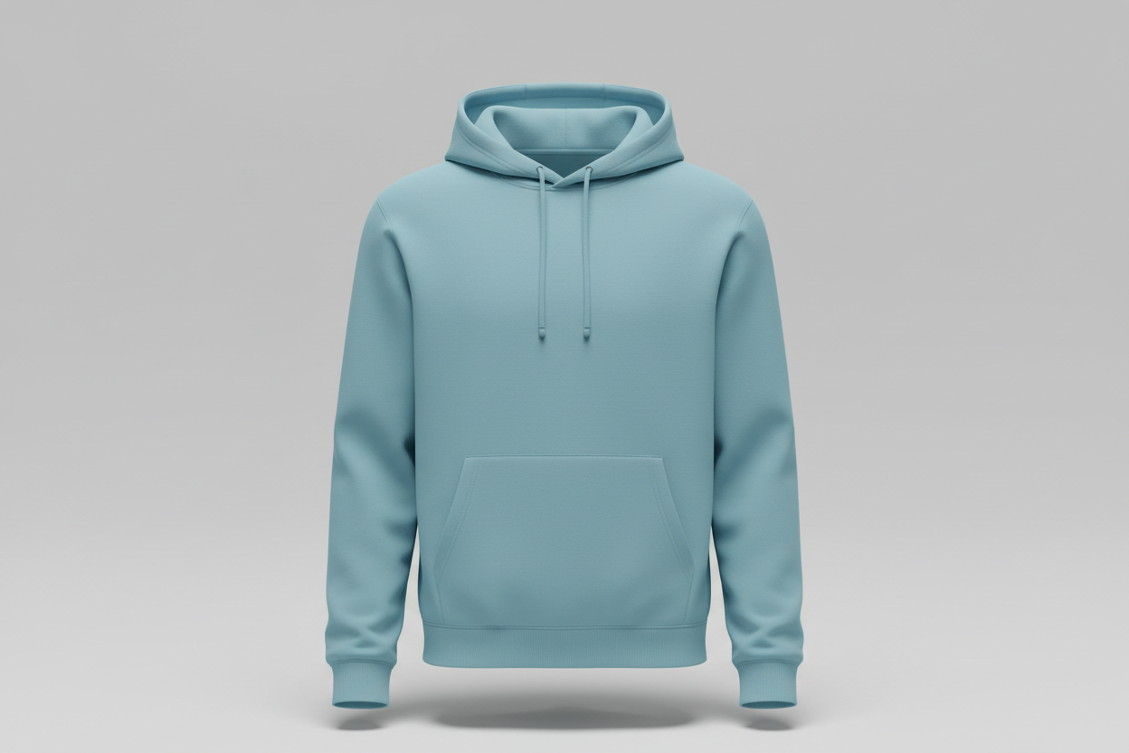 Light ocean color mockup hoodie no strips